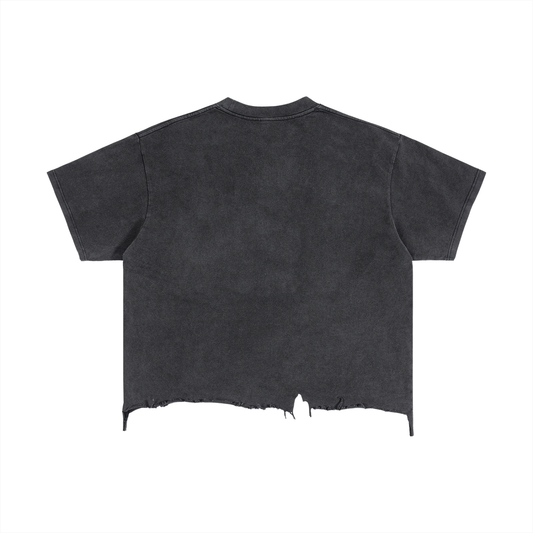 White Logo Distressed T-Shirt