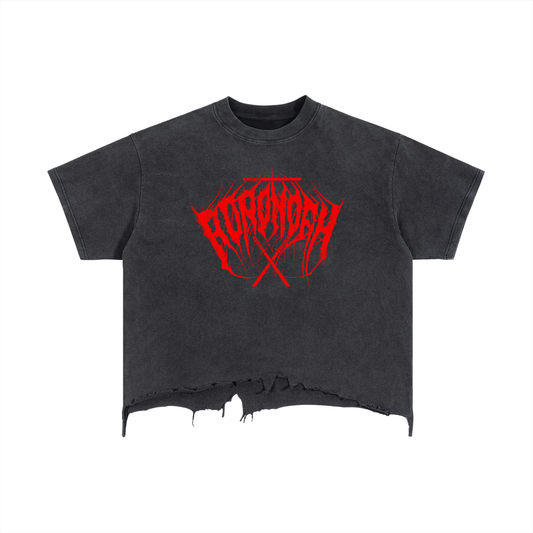 Red Logo Distressed T-Shirt
