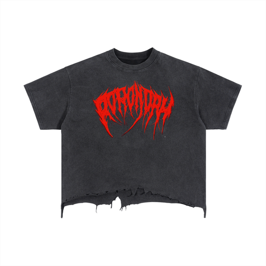 Red Logo Distressed T-Shirt