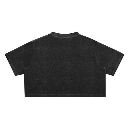 Red Logo Washed Crop Top