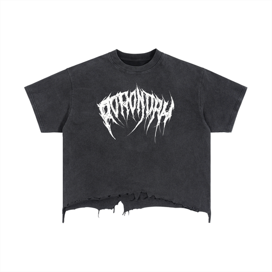 White Logo Distressed T-Shirt