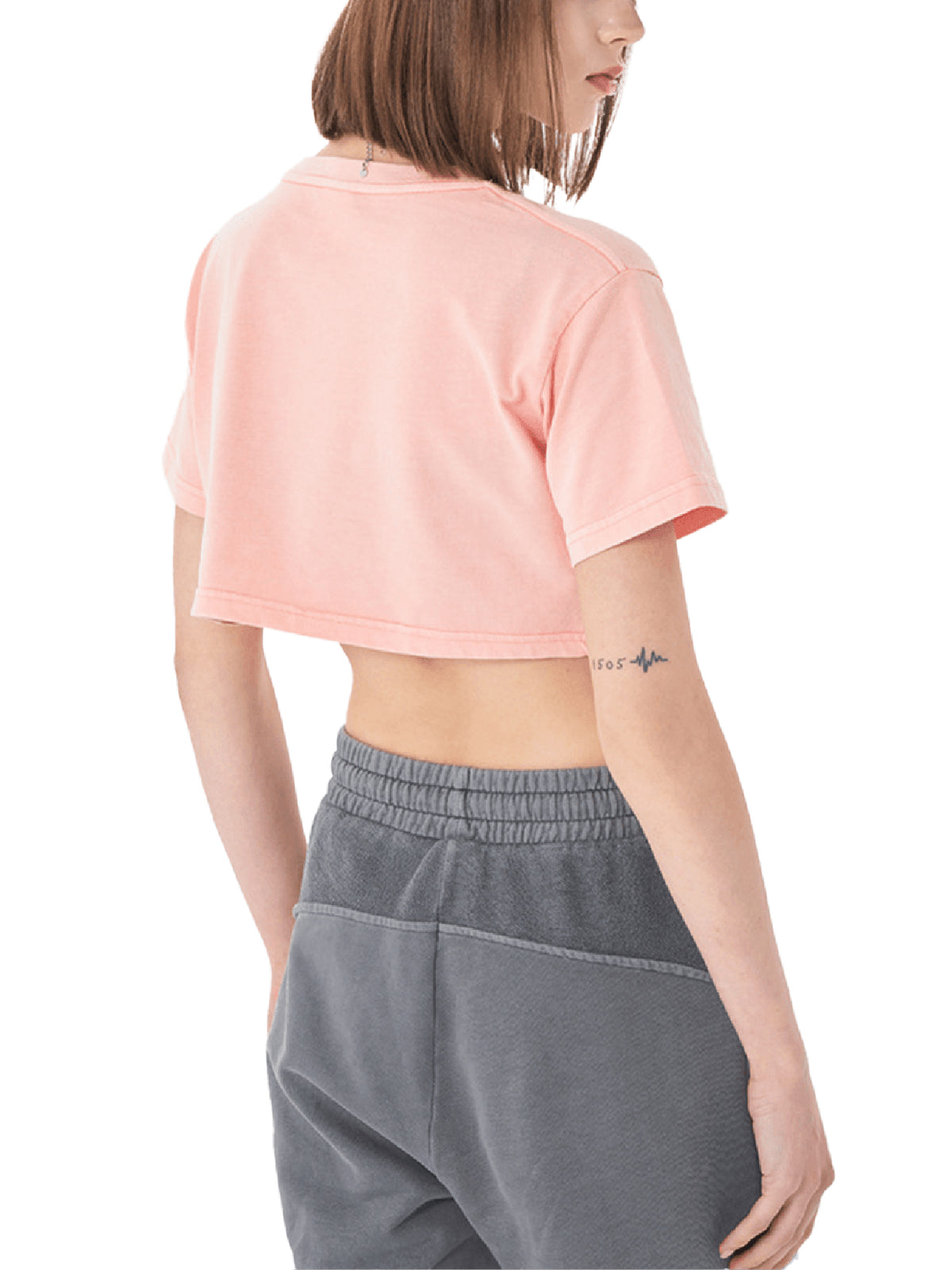 Red Logo Washed Crop Top