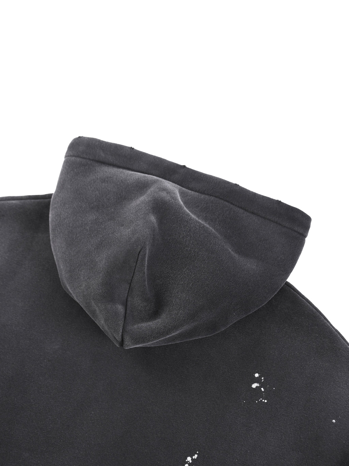 Red Logo Frayed Fleece Hoodie