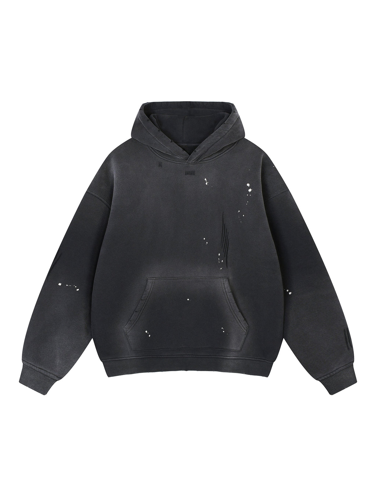 Red Logo Frayed Fleece Hoodie