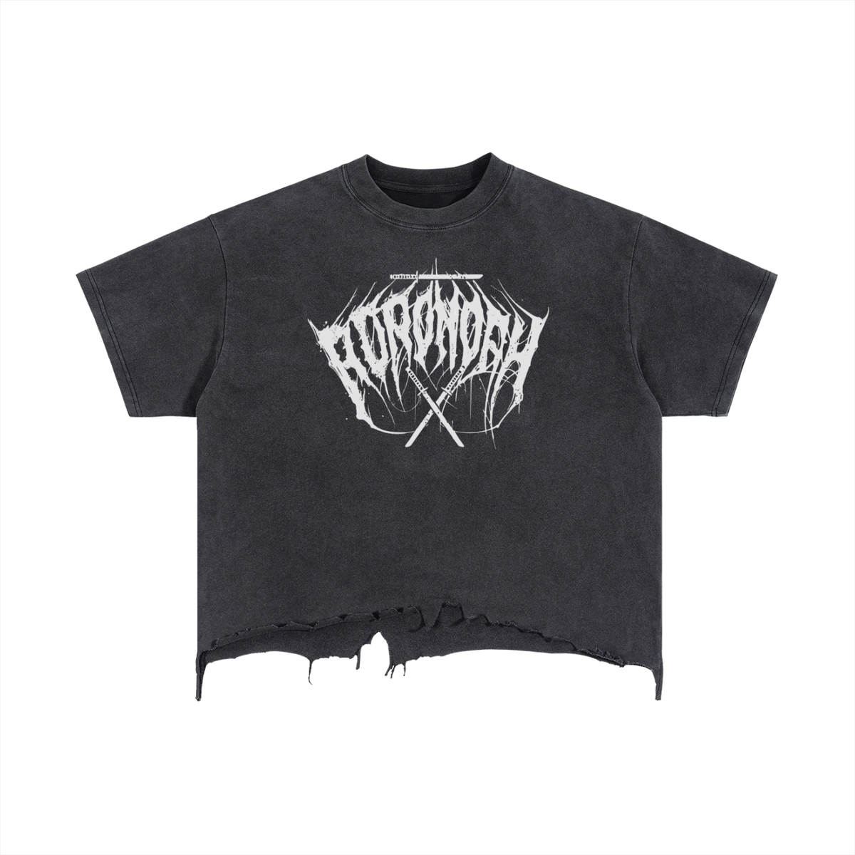 White Logo Distressed T-Shirt