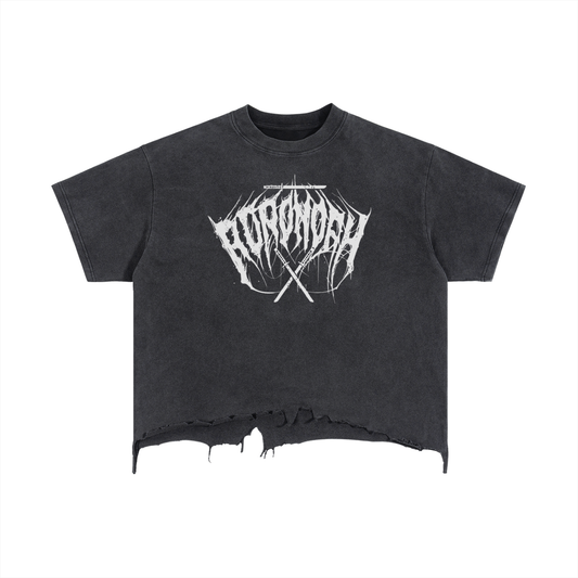 White Logo Distressed T-Shirt